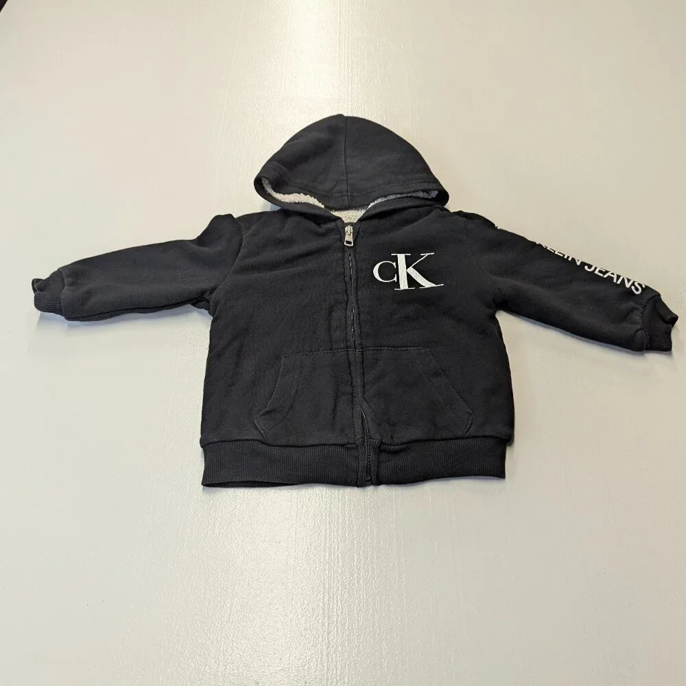 Calvin Klein Size 3T Black Sherpa Lined Jacket